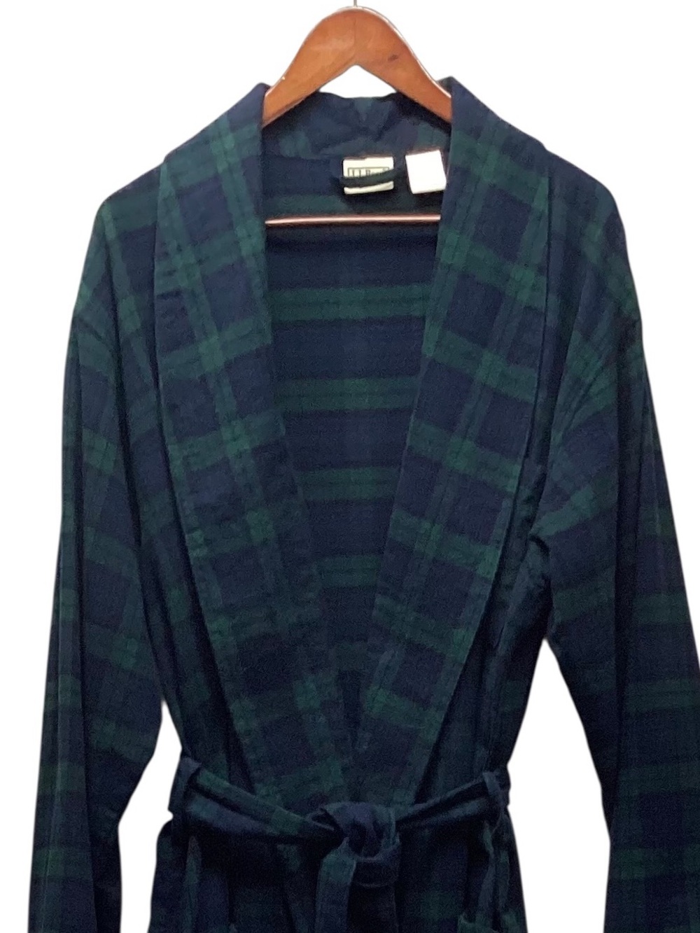 L.L. Bean tartan plaid men’s cotton robe size Large - Picture 3 of 9